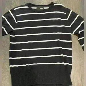 HURLEY long sleeve black and white striped top size L